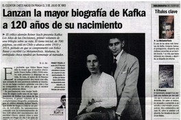 Lanzan la mayor biografía de Kafka a 120 años de su nacimiento