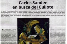 Carlos Sander en busca del Quijote