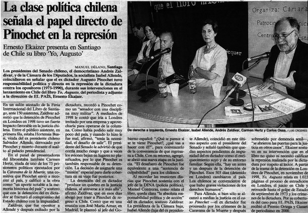 La clase política chilena señala el papel directo de Pinochet en la represión