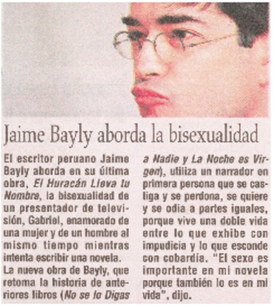 Jaime Bayly aborda la bisexualidad.