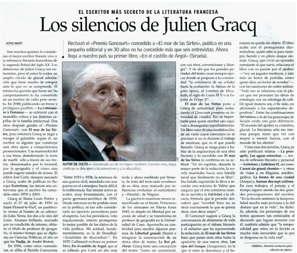 Los silencios de Julien Gracq