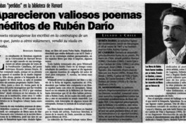 Aparecieron valiosos poemas inéditos de Rubén Darío