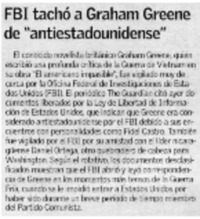 FBI tachó a Graham Greene de "antiestadounidense"