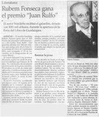 Rubem Fonseca gana el premio "Juan Rulfo".