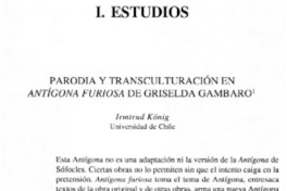 Parodia y transculturación en Antígona furiosa de Griselda Gambaro