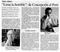 "Lima la horrible": de Concepción al Perú