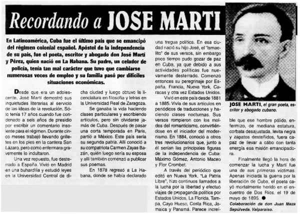 Recordando a José Martí