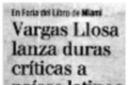 Vargas Llosa lanza duras críticas a países latinos