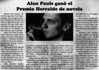 Alan Pauls ganó el Premio Herralde de novela.