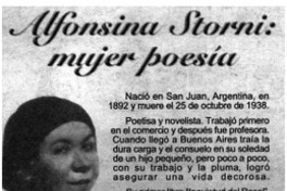 Alfonsina Storni, mujer poetisa.