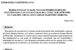 Redes intelectuales. Nuevas posibilidades de estudio para las literaturas del Cono Sur (1970-1990)