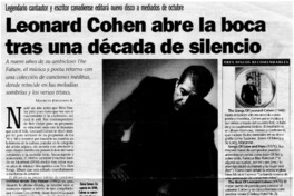 Leonard Cohen abre la boca tras una década de silencio