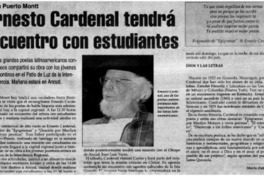 Ernesto Cardenal tendrá encuentro con estudiantes