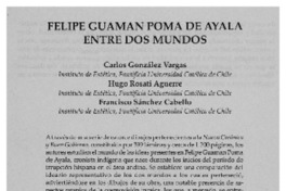 Felipe Guaman Poma de Ayala entre dos mundos