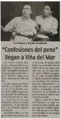 "Confesiones del pene" llegan a Viña del Mar.