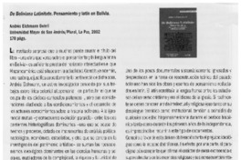 De boliviana latinitate. Pensamiento y latín en Bolivia