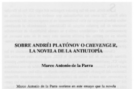 Sobre Andréi Platónov o Chevengur, la novela de la antiutopía