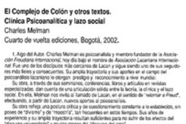 El complejo de Colón y otros textos : clínica psicoanalítica y lazo social