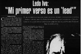 Ledo Ivo : "Mi primer verso es un lead"