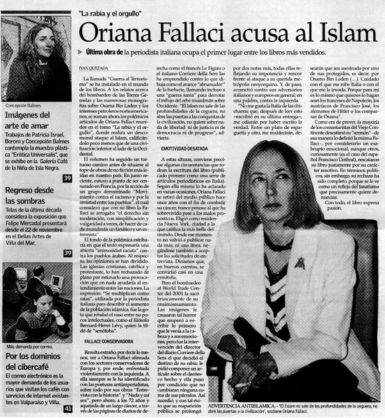 Oriana Fallaci acusa al Islam