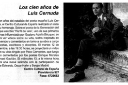 Los cien años de Luis Cernuda.