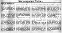 Mariategui en China