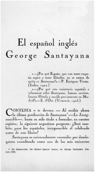 El español inglés George Santayana