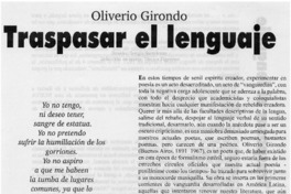 Oliverio Girondo, traspasar el lenguaje.