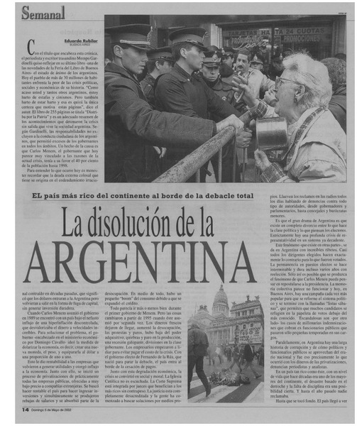 La disolución de la Argentina