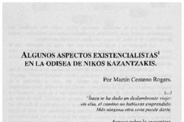 Algunos aspectos existencialistas en la Odisea de Nikos Kazantzakis