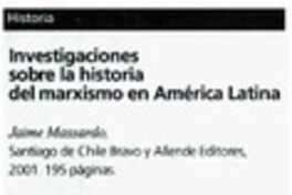 Investigaciones sobre la historia del marxismo en América Latina