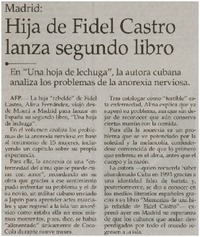 Hija de Fidel Castro lanza segundo libro