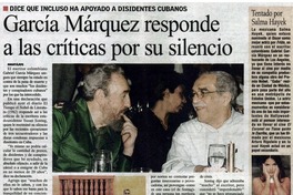 García Márquez responde a las críticas por su silencio.