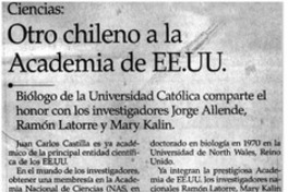Otro chileno a la Academia EE.UU.