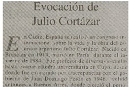 Evocación de Julio Cortázar