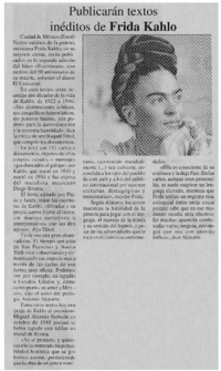 Publicarán textos inéditos de Frida Kahlo