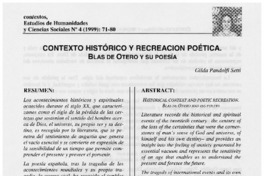 Contexto histórico y recreación poética : Blas de Otero y su poesía