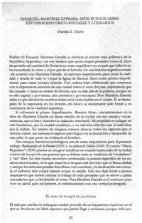 Ezequiel Martínez Estrada ante Buenos Aires: Estudios Históricos-Sociales y Literarios