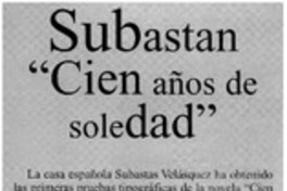 Subastan "Cien años de soledad".