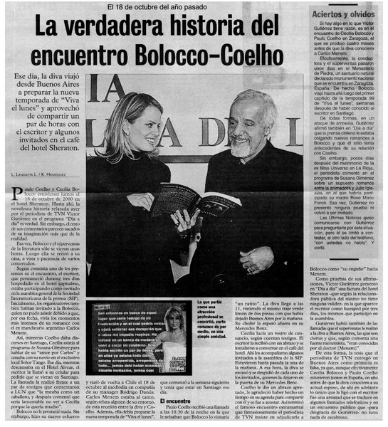 La verdadera historia del encuentro Bolocco-Coelho