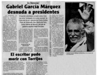 Gabriel García Márquez desnuda a presidentes.