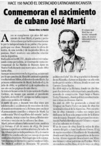 Conmemoran el nacimiento de cubano José Martí.