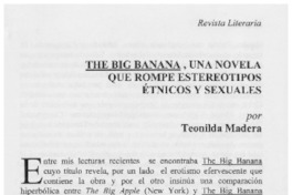 The Big banana, una novela que rompe estereotipos étnicos y sexuales