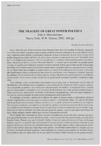 The tragedy of great power politics