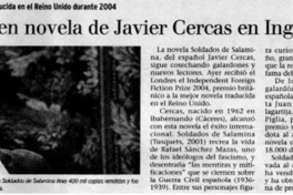 Distinguen la novela de Javier Cercas en Inglaterra A la mejor narración traducida en el Reino Unido durante 2004