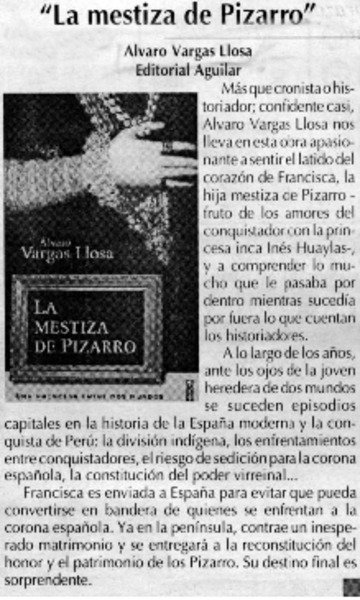 "La Mestiza de Pizarro"