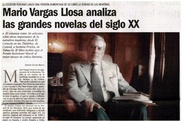 Mario Vargas Llosa analiza las grandes novelas del siglo XX