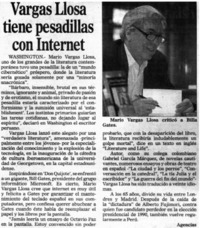 Vargas Llosa tiene pesadillas con internet.