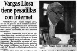 Vargas Llosa tiene pesadillas con internet.