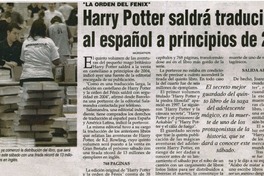 Harry Potter saldrá traducido al español a principios de 2004
